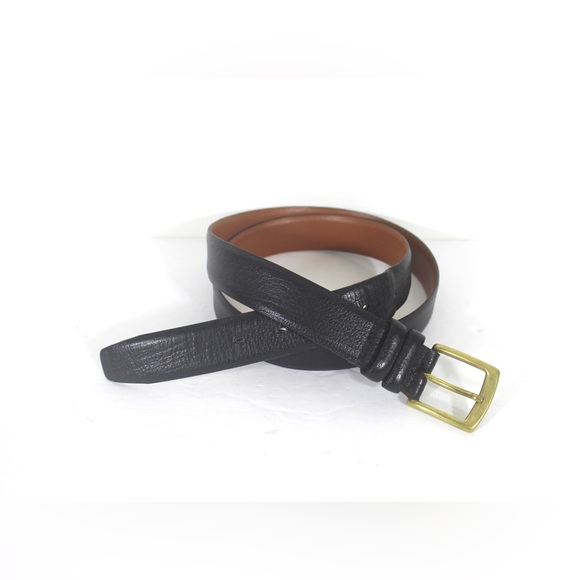 Men’s Black Leather Dress Belt with Texture, Bench Craft Made in Canada - Picture 1 of 8